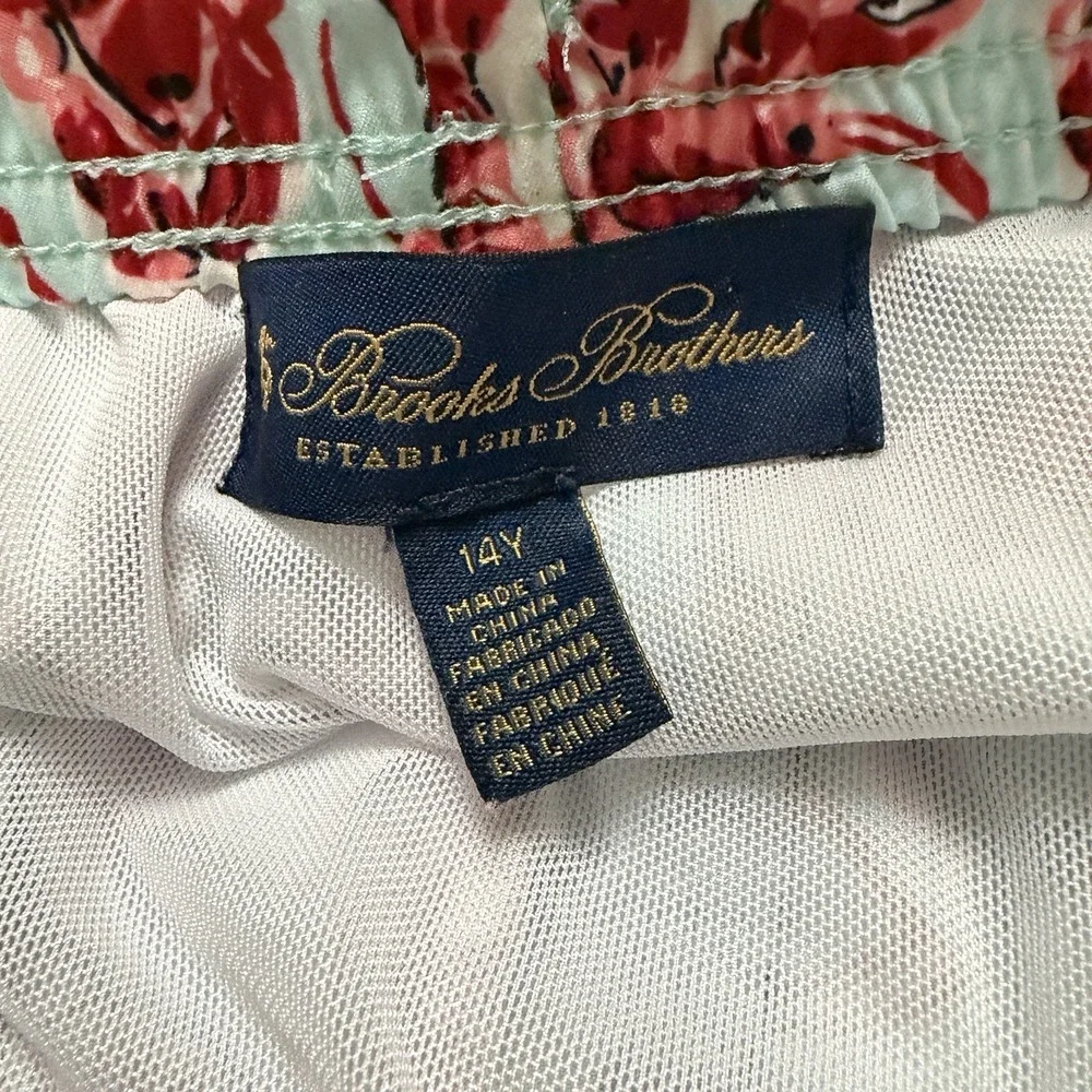 Brooks Brothers Boys Swim‎ Trunks Lined Size 14 Lobsters Preppy Red Blue Pockets